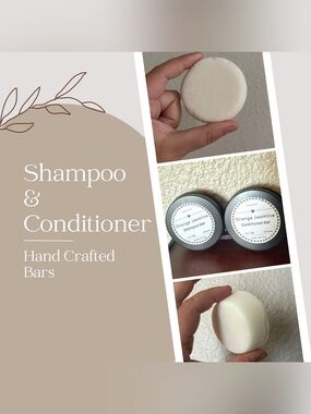 Hand Crafted Shampoo & Conditioner Bar Set— Natural White Solid Bars